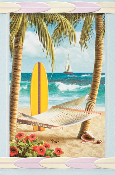 Hang Loose Embossed Beach Birthday Greeting Cards