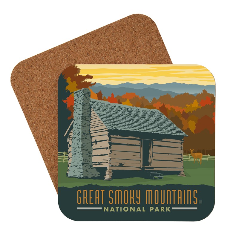 Great Smoky Cabin Coaster Smoky Mountain Themed Coaster