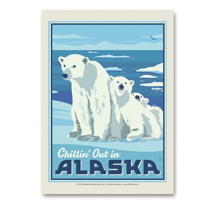 AK Polar Bears  Vertical Sticker