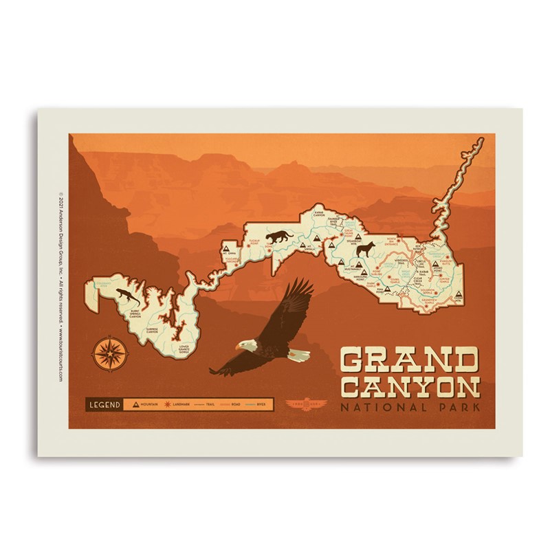 Grand Canyon National Park Map Sticker