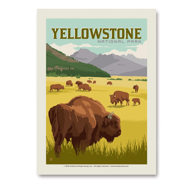 Yellowstone Bison Herd Vert Sticker