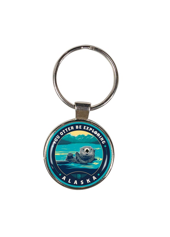 AK Otter Circle Dome Key Ring| American Made