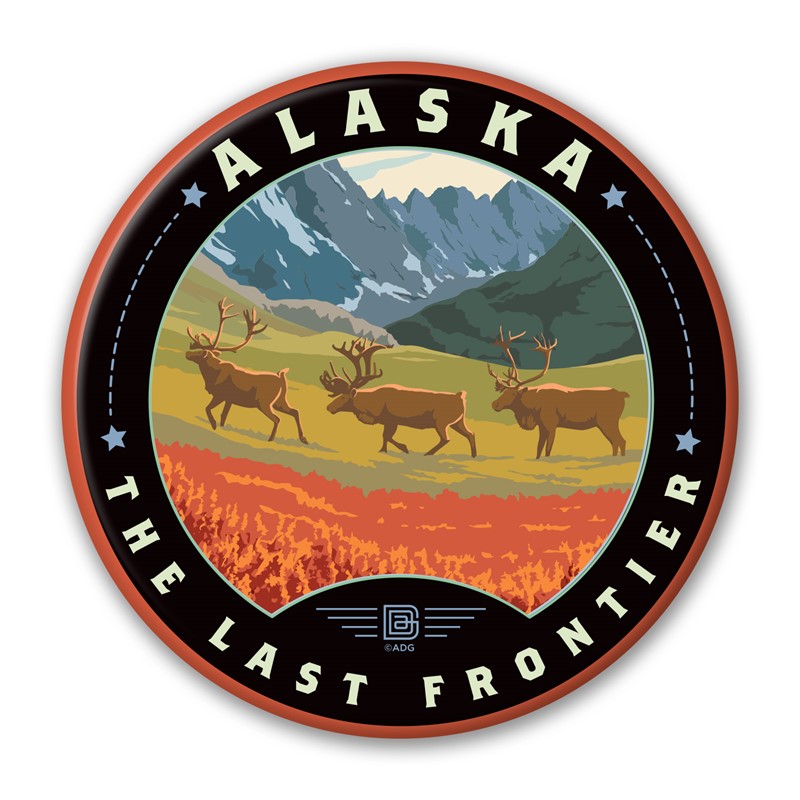 AK Frontier Moose Circle Magnet| Circle Magnets