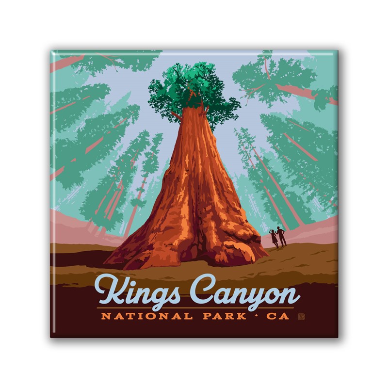Kings Canyon NP General Grant Square Magnet| Metal Magnet