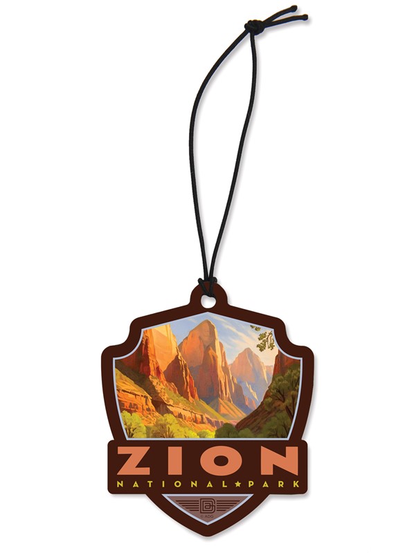 Zion NP Pronghorn Antelopes Emblem Wood Ornament | American Made
