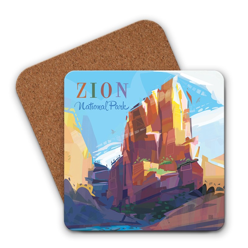Zion NP Angels Landing Modern Design Coaster| National Park themed coasters