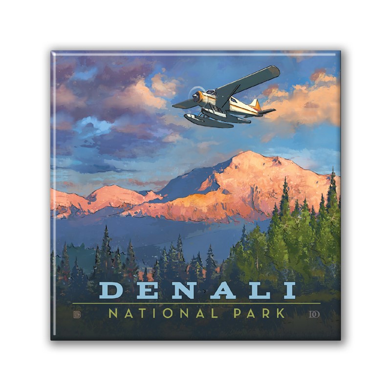 Denali NP Back Country Square Magnet|Metal Magnet