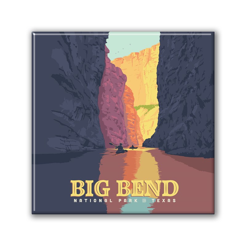 Big Bend NP Rio Grande Square Magnet|Metal Magnet