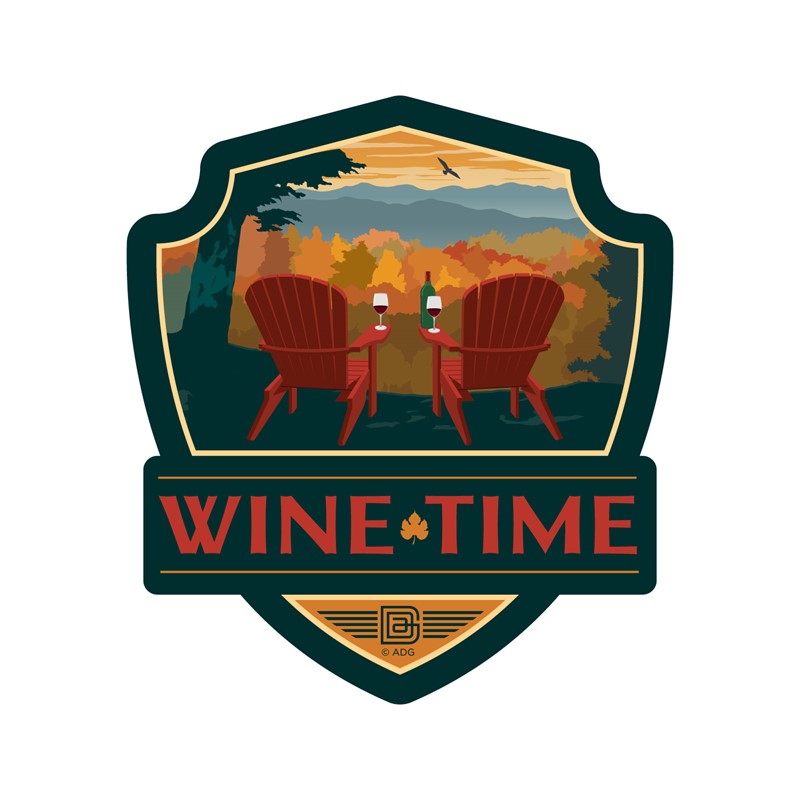 Wine Time Emblem Vinyl Magnet | Made in the USA