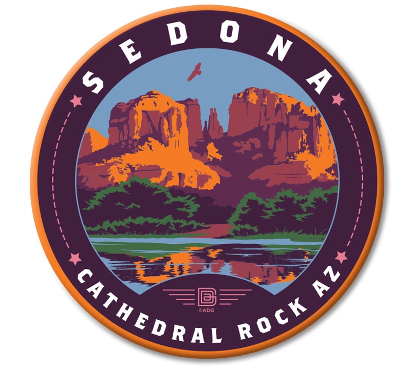 Sedona AZ Cathedral Rock Circle Magnet | Circle Magnets
