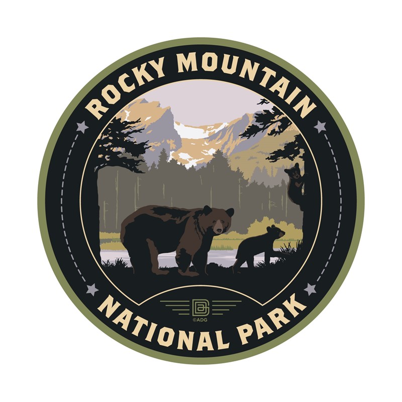 Rocky Mountain NP Sprague Lake Bears Circle Sticker | Circle Sticker