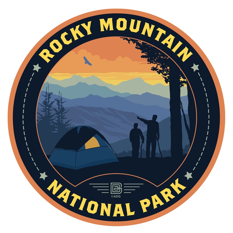 Rocky Mountain NP Back Country Camping Circle Sticker| Circle Sticker
