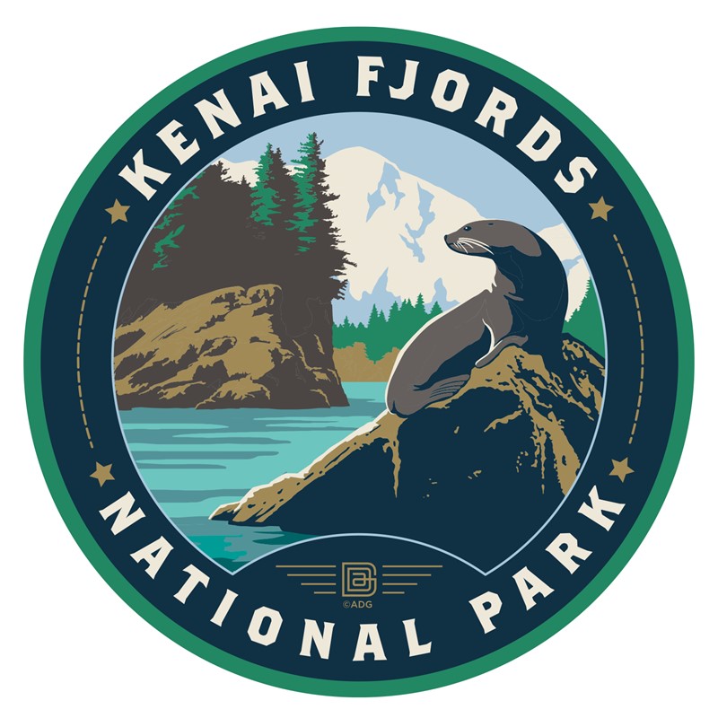 Kenai Fjords NP Circle Sticker | Made in the USA