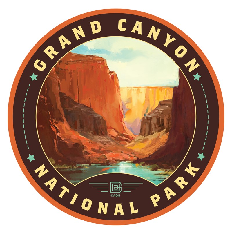 Grand Canyon NP Vermilion Landscape Circle Sticker | Circle Sticker