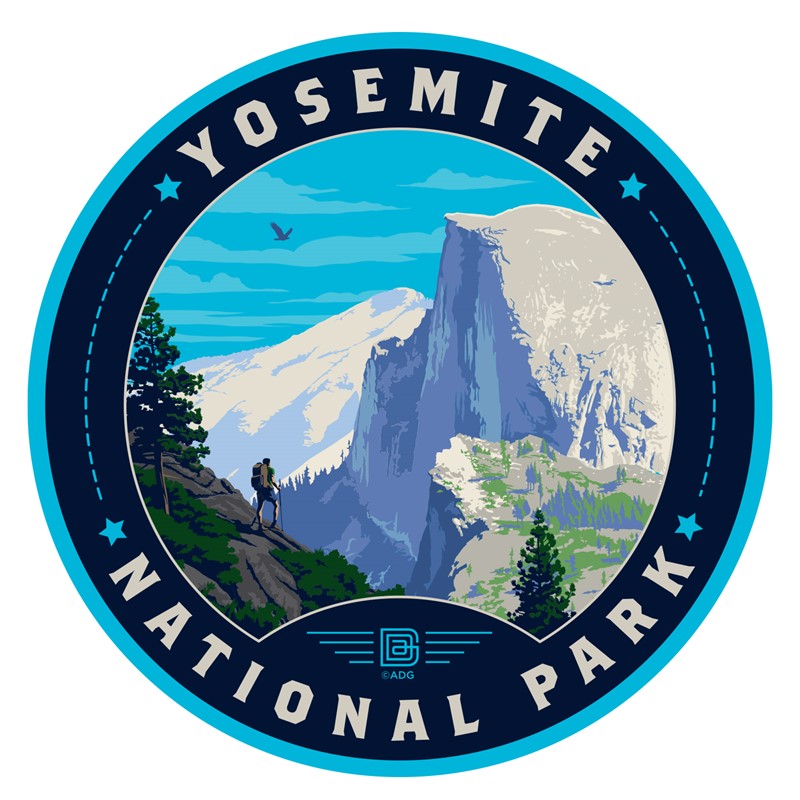 Yosemite NP Half Dome Vista Circle Sticker | Emblem Sticker