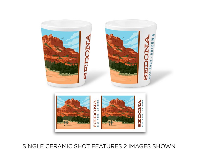 Sedona AZ Bell Rock Ceramic Shot| Tourist Courts