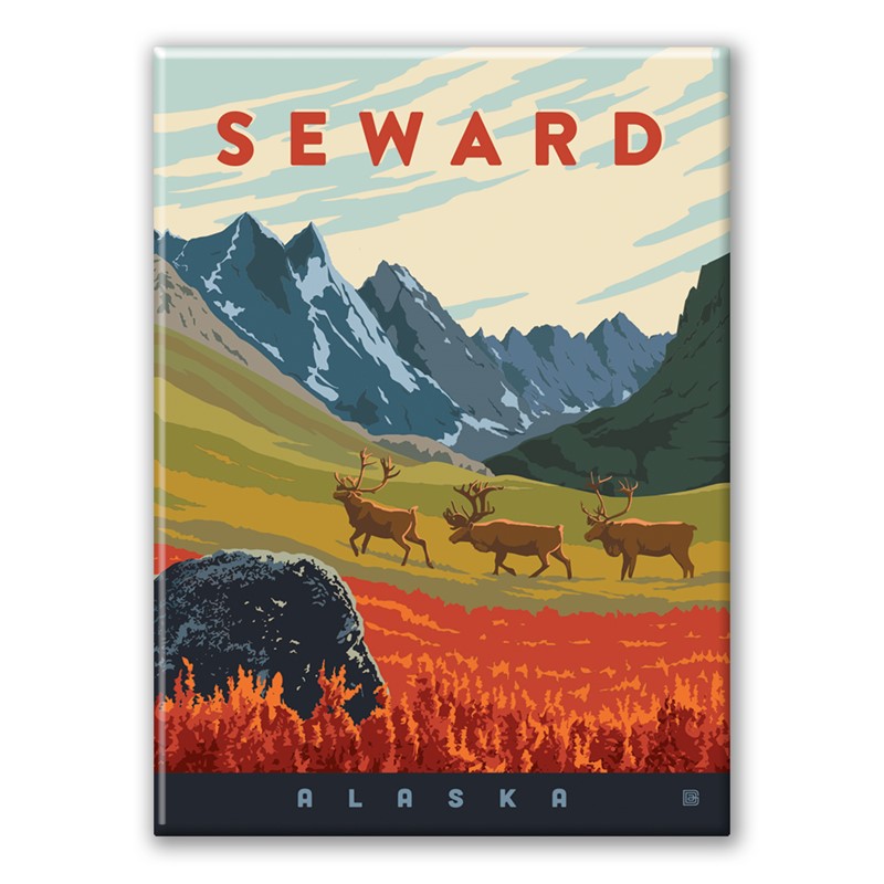 Seward AK Caribou Magnet | Made in the USA