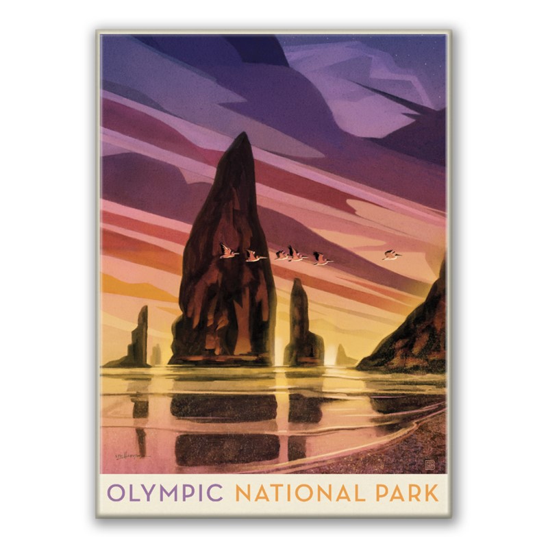 Olympic NP Pelican Sunset Magnet | American Made Magnet