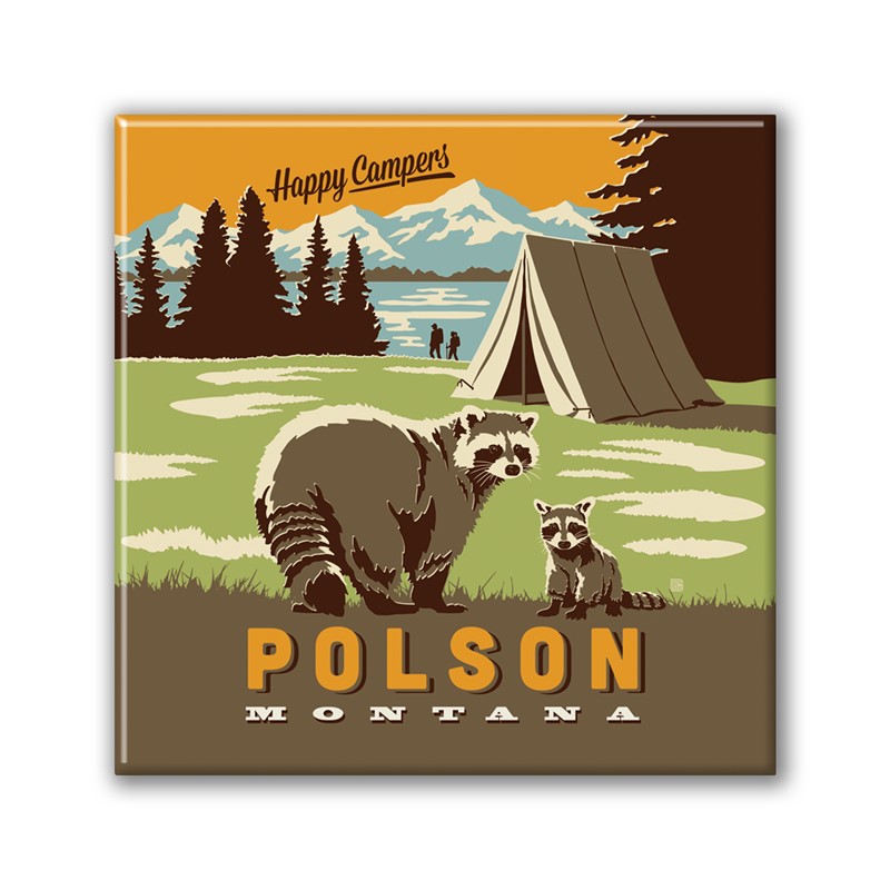 Polson, MT Square Magnet | Metal Magnet