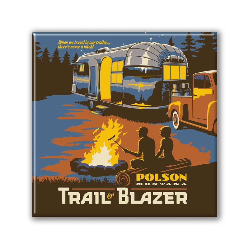 Polson, MT Square Magnet | Metal Magnet