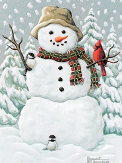 Happy Snowman | Embossed snowman Christmas cards