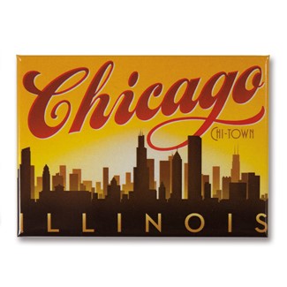 Chicago Sunset Skyline Magnet | Chicago themed magnet
