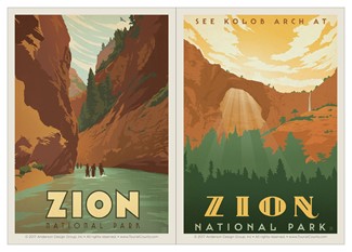 Zion Kolob & Narrows Double Magnet | Vinyl Magnet