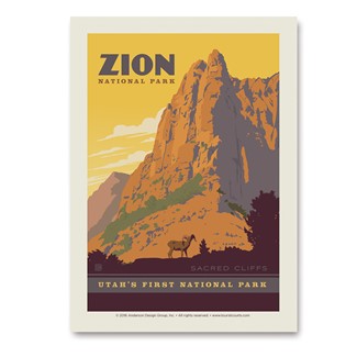 Zion Sacred Cliffs | American Made Vertical Sticker