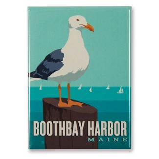 ME Boothbay Harbor Gull Magnet | American Made Magnet