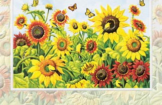Sunflowers & Goldfinches | Songbird Inspirational embossed cards