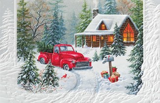 Christmas At The Cabin | Scenic themed boxed Christmas cards