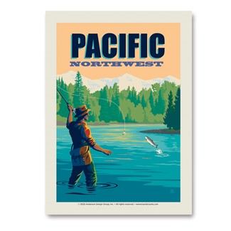 Pacific NW Fly Fishing Vert Sticker | Made in the USA