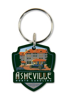 Asheville NC Emblem Wooden Key Ring | American Made