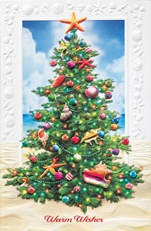 Beach Evergreen | Coastal themed Christmas cards