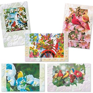 Botanical Birds 30 Card Occasion Assortment | Assortment Boxed Cards, Made in the USA