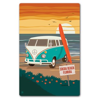 Cocoa Beach FL VW Bus Magnetic Postcard | Made in USA
