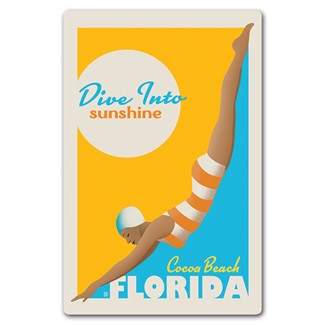 Cocoa Beach FL Dive In Magnetic Postcard | Made in USA