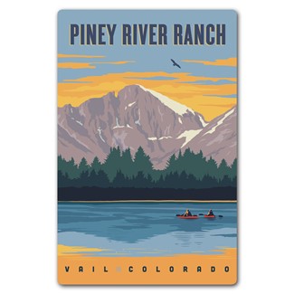 Piney River Ranch Vail CO Kayakers Magnetic Postcard | Made in USA
