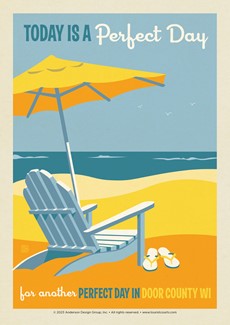 Door County WI Beach Chair Postcard | Postcard