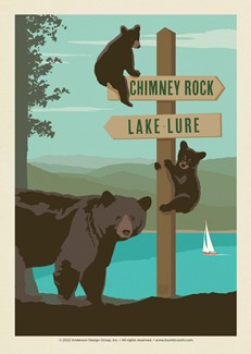 Chimney Rock/Lake Lure Bear Sign Postcard | Postcard