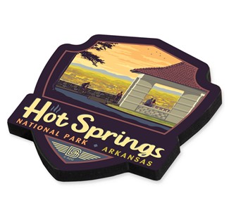 Hot Springs NP Overlook Emblem Wood Magnet | American Made