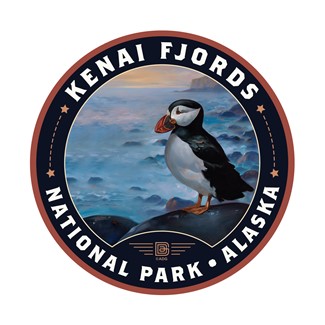 Kenai Fjords Puffin Circle Sticker | Made in the USA