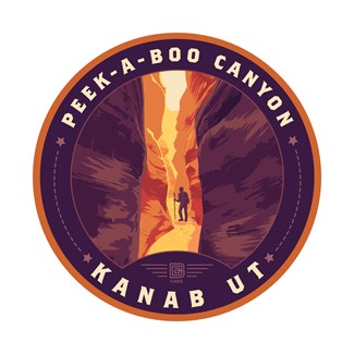 Kanub, UT Canyon Hiker Circle Sticker | Made in the USA