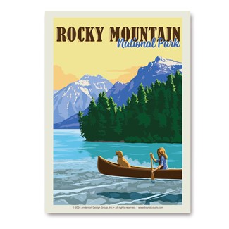 Rocky Mountain NP Canoe| Vertical Sticker