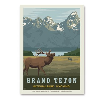 Grand Teton NP Bugling Elk Vert Sticker | American Made