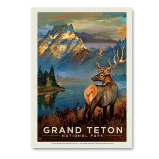 Grand Teton NP Morning Mist Vert Sticker | American Made