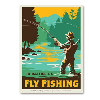 I'd Rather Be Fly Fishing Vert Sticker | Vertical Sticker