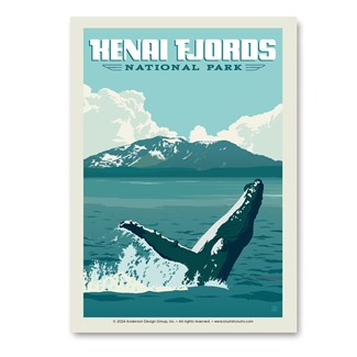 Kenai Fjords NP Whale Breeching | Vertical Sticker