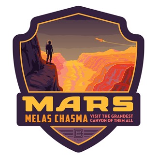 Mars Melas Chasma Emblem Sticker| Made in the USA