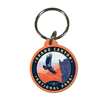 Grand Canyon NP Condors Circle Wood Key Ring| American Made